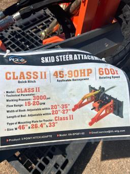 UNUSED WIG SKID STEER 3PT HITCH ADAPTER W/PTO