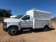 2023 CHEVROLET 6500HD ADKINS 11FT ENCLOSED BODY SERVICE TRUCK WITH ECONO-TON REMOTE CRANE