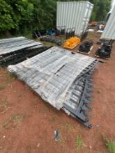 14FT WROUGHT IRON BI-PARTING DRIVEWAY GATE
