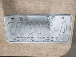1949 Georgia License Plate 'A-20900', older restoration with use