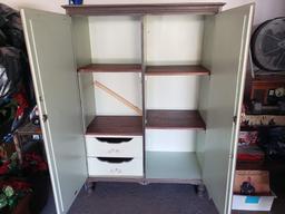Antique Armoire, Light Oak, Built in Rome, GA in late 1800s, Was Painted at one time