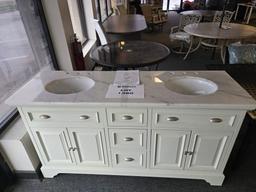 Home Decorators Collection "Sadie" 67" Wide Vanity - Marble has a Slight Defect.