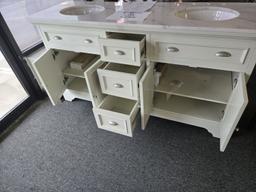 Home Decorators Collection "Sadie" 67" Wide Vanity - Marble has a Slight Defect.