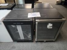 Two Undercounter Vinotemp Wine Cooler Fridges, Different Styles, One Black, One SS