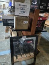 Lot of 8 Black Picture Frames (2 boxes of 4), 1 Large Vanity/Hall Mirror