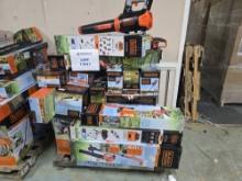 Large Pallet Lot of Black & Decker Outdoor Corded and Cordless Blowers, Edgers, Trimmers & More