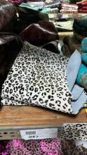 Black, White Leopard Leather