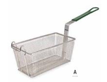 Green Handle 13 1/4" x 5 1/2" Fry Baskets