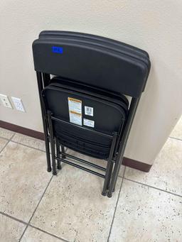 3 Black Folding Chairs