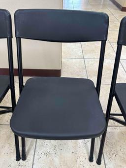 3 Black Folding Chairs
