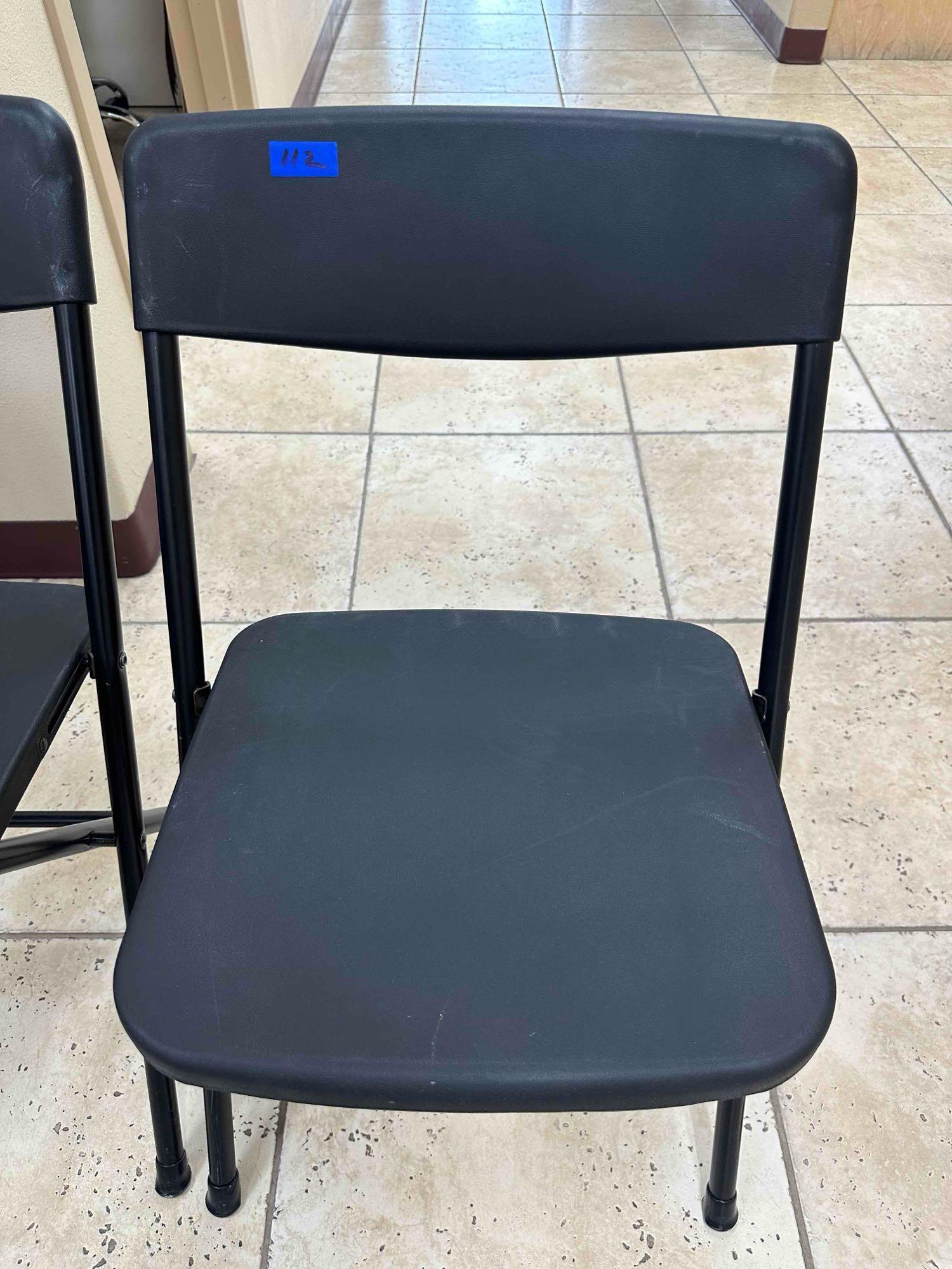 3 Black Folding Chairs