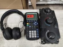 AC Control Panel, TI 83 Plus Calculator, and Headphones
