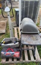 BBQ Pit, Tent, and Exercise Machine
