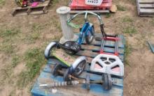 Weights, Triangle, Folding Hand Truck, and Stand