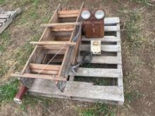 Attic Ladder, Antique Emergency Light, Projector Screen