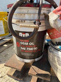 Floor Jack, Oils, and Clear Bags