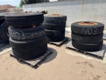 11-R-22.5 Tires with Rims 11 Total