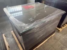 2- Cherry Wood 2 Drawer Lateral File Cabinet w/ Glass Top