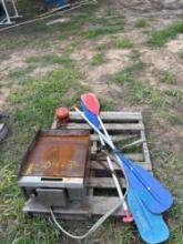 Grill, Chain Hoist, and Paddles