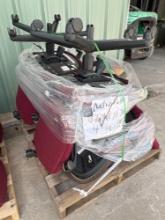 5- Allsteel Red Rolling Arm Chair & a HON Brown Rolling Chair
