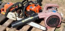 Echo Chainsaw, Stihl Chainsaw, and Homelite Blower