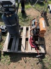 Ridgid Compressor, Pipe Cutter, Wood Clamp, and Clack Central Pneumatic