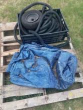 Tire, plastic tube, plastic sheet.