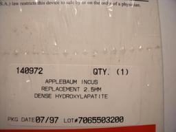 SMITH & NEPHEW 140972 APPLEBAUM INCUS REPLACEMENT 2.5MM!