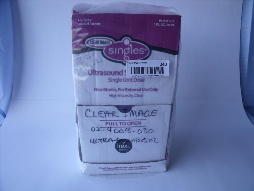 CLEAR IMAGE 02-400B-030 BOX OF 100 1oz PKS OF ULTRASOUND GEL!