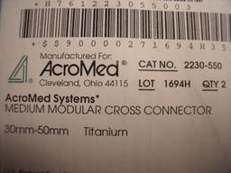ACROMED SYSTEMS 2230-550 MEDIUM MODULAR CROSS CONNECTOR, 30MM-50MM, TITANIUM!