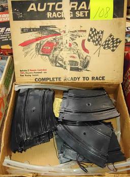 VINTAGE AUTO RACING SET "AS IS" (NOT COMPLETE)-  PICK UP ONLY