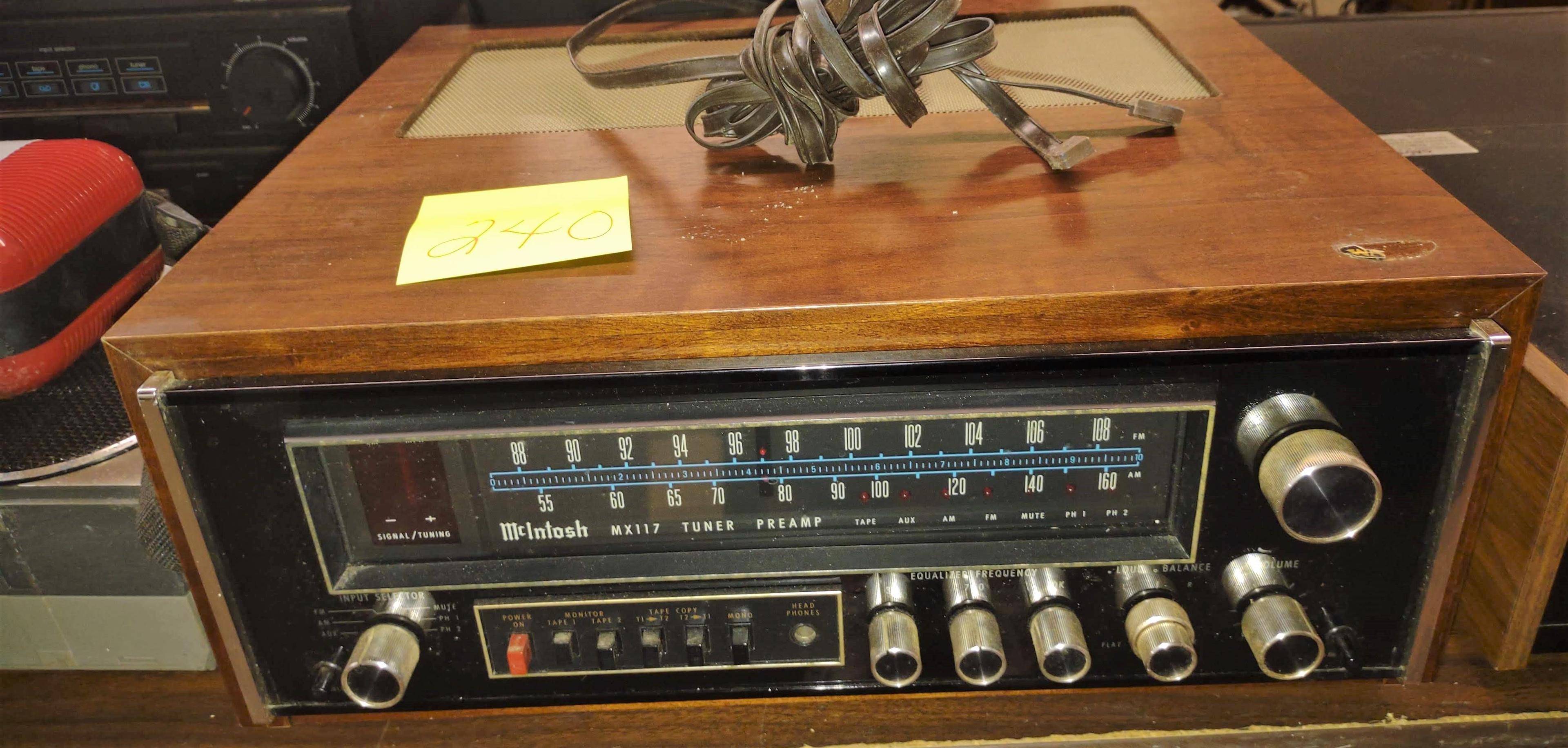 VINTAGE McINTOSH MX117 TUNER PREAMP (WORKS)- PICK UP ONLY