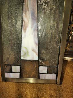 HANGING LEADED CONTEMPORARY LIGHT (Sm amount of damage - shown) -  PICK UP ONLY