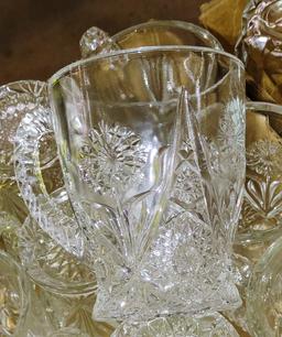 NICE PRESSED GLASS MUGS -  PICK UP ONLY