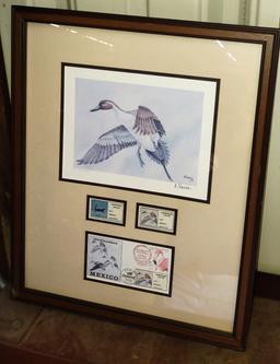 FRAMED DUCK STAMP & SIGNED PRINT - PICK UP ONLY