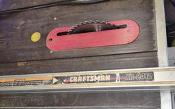 CRAFTSMAN XR-2412 TABLE SAW with LUMBER ROLLER STAND - PICK UP ONLY