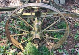 VINTAGE STEEL WHEEL WAGON RUNNING GEAR - PICK UP ONLY