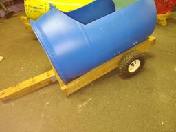 HOMEMADE PLASTIC BARREL TRAIN CARS FOR LAWN TRACTOR- PICK UP ONLY