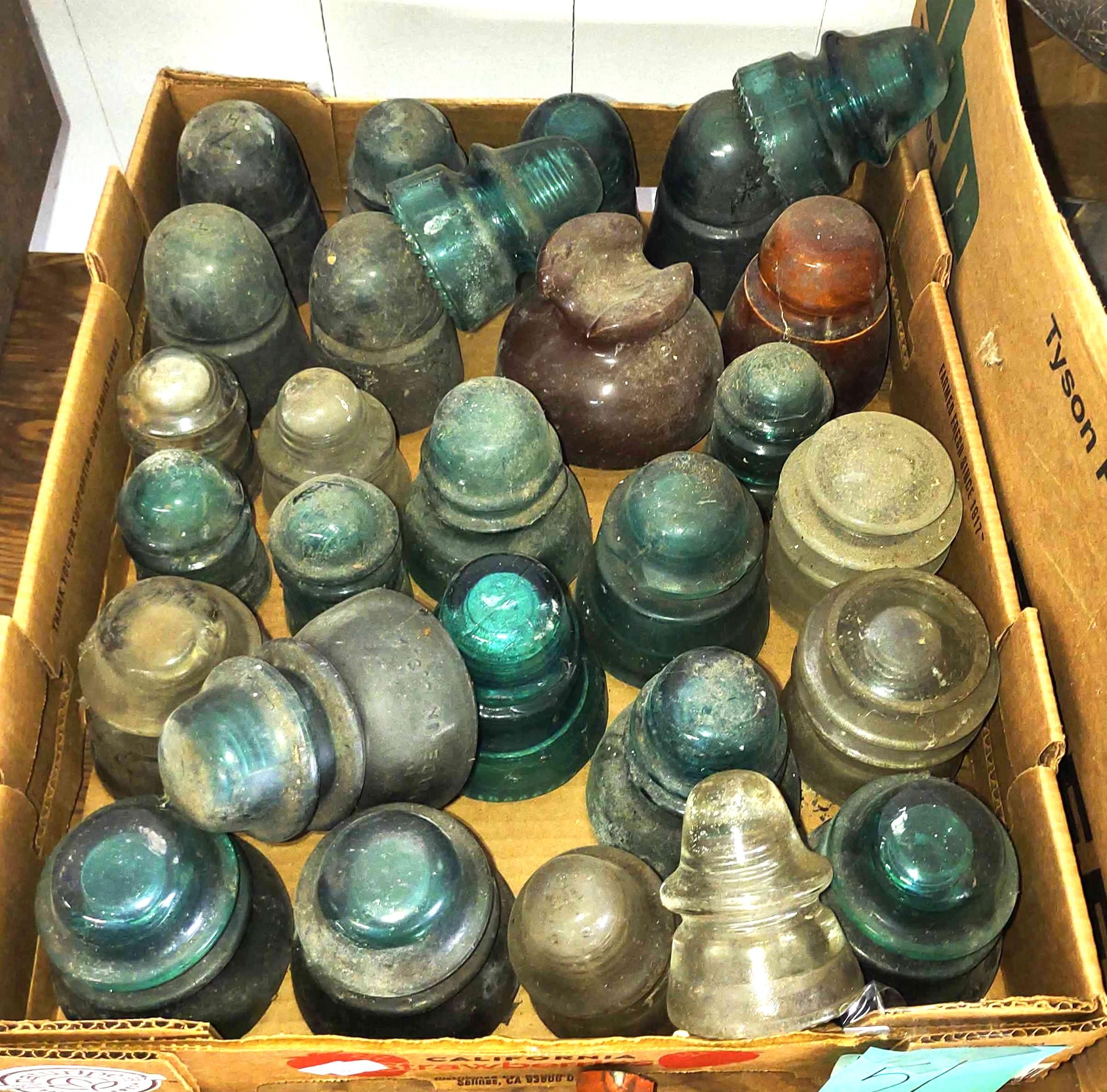 VINTAGE GLASS INSULATORS - PICK UP ONLY