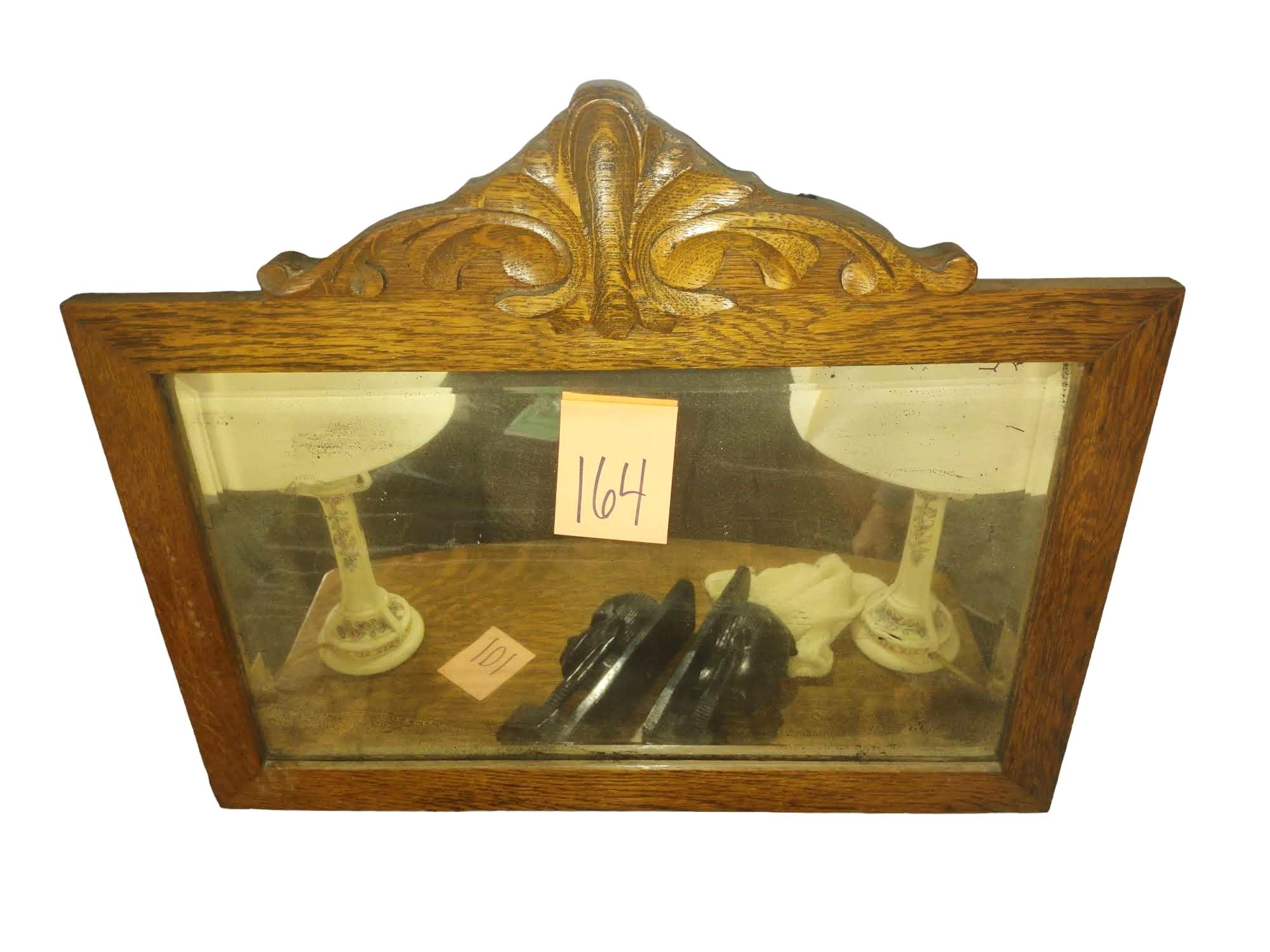 ANTIQUE OAK MIRROR -  PICK UP ONLY