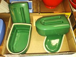 VINTAGE HALL GREEN REFRIGERATOR & BUTTER DISHES