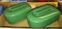 VINTAGE HALL GREEN REFRIGERATOR & BUTTER DISHES