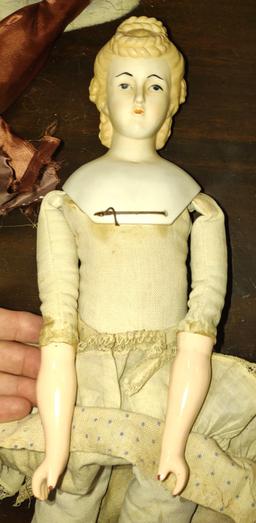 ANTIQUE 19" PARIAN BISQUE HEAD CHINA DOLL