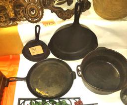 VINTAGE CAST IRON SKILLETS, POT  - PICK UP ONLY