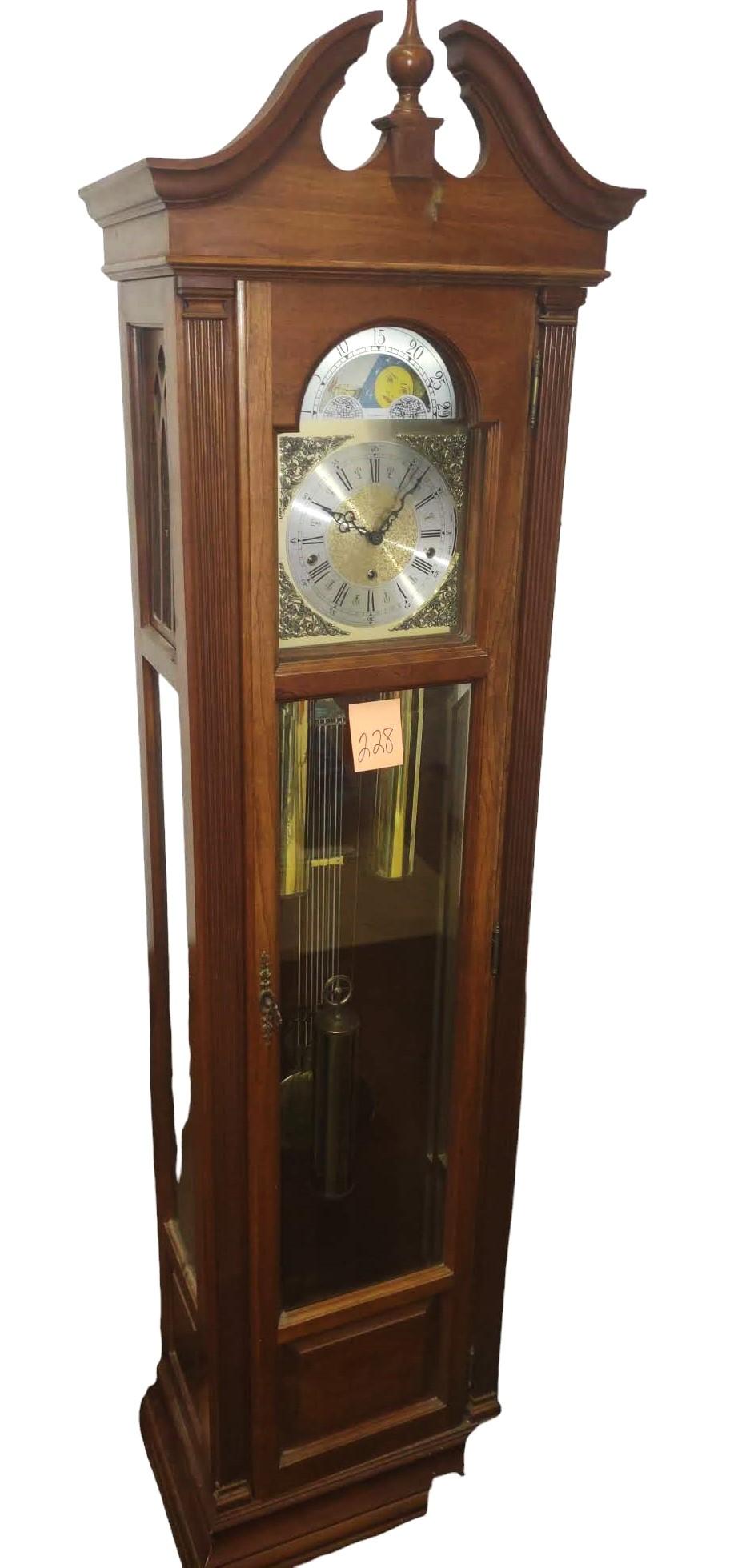 GRANDFATHER CLOCK (RUNS) - PICK UP ONLY
