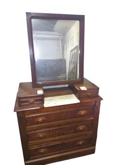 ANTIQUE CHEST OF DRAWERS with MARBLE INSERT - PICK UP ONLY