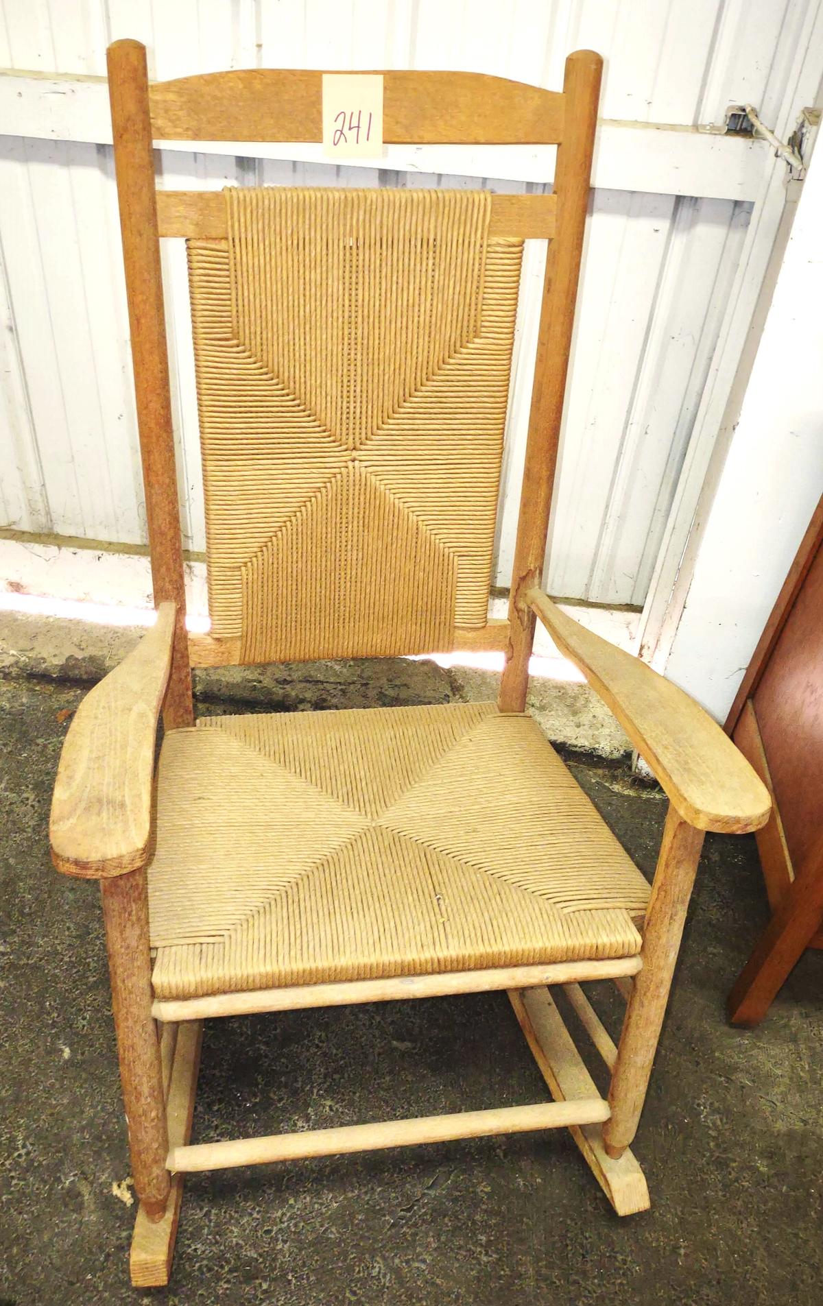 RUSTIC WOVEN ROCKING CHAIR - PICK UP ONLY
