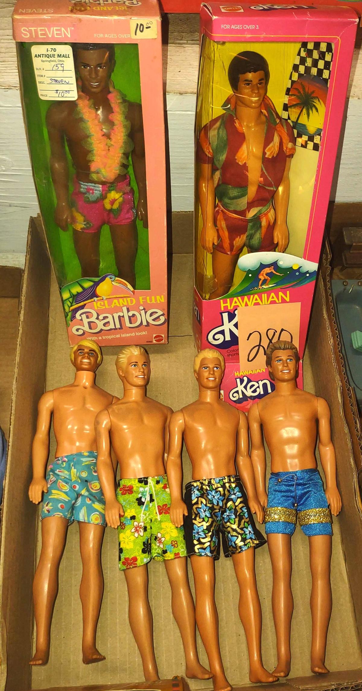 VTG MATTEL ISLAND FUN STEVEN, HAWAIIAN KEN DOLLS & OTHERS