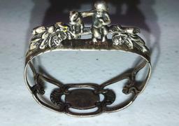 STERLING FIGURAL NAPKIN RING with CHILD & SQUIRREL+ STERLING JEWELRY (26+ GRAMS)