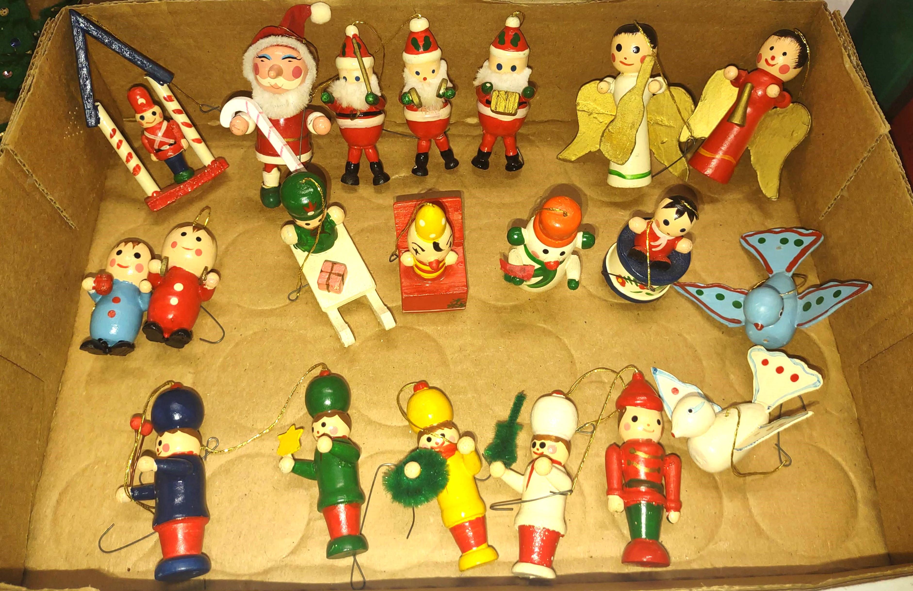 VINTAGE WOODEN ORNAMENTS